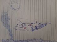 "Antarean medium-bomber after bombing run" by WestPigeon.