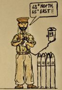 "A Vegan Artillery Officer taking down coordinates from a telephone." by bossman232.