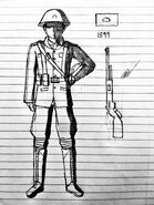 Cetan Army Soldier concept drawing, 1899.