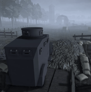 Antares Armored Car shooting its machine gun.