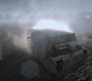 Destroyed Cetan machine gun tank.