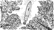 Drawing of a Corvun Airship by ruminatingkiwi927.