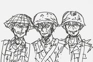 Drawing of Cetan, Corvun and Antaren (left to right) Soldiers by sergeant_kolibri.