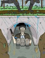 "Aquilan Farmer hides in outlet from a vengeful Antarean squad" by bismarcked.
