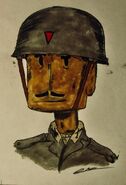 "On-duty male Antarean soldier with the 1906 Helmet." by bossman232.