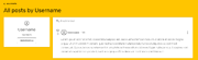 A screenshot of a page showing all posts by an example account.