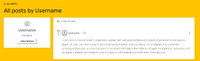 A screenshot of a page showing all posts by an example account.