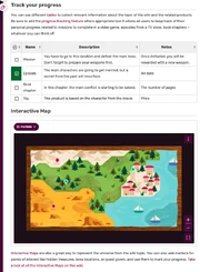 Two sections of the Main Page, containing a table with progress tracking and an Interactive Map.