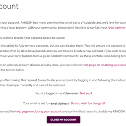 Help:Closing an account