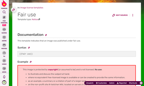 What templates do I really need on my wiki - Fair use