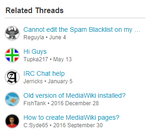 Forum's "Related Threads" module.