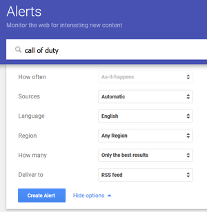 Google Alerts RSS Feed