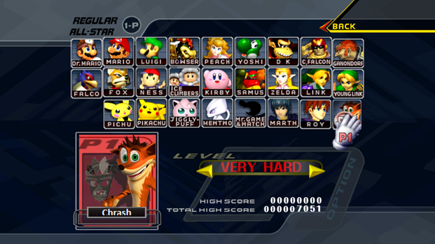 User blog:Dinner4two/Crash Bandicoot in Super Smash Bros. Melee