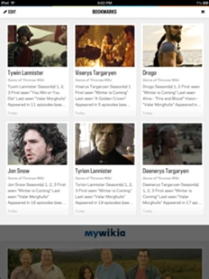 Bookmarked Game of Throne character articles.
