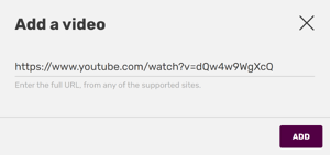 Adding a YouTube video link