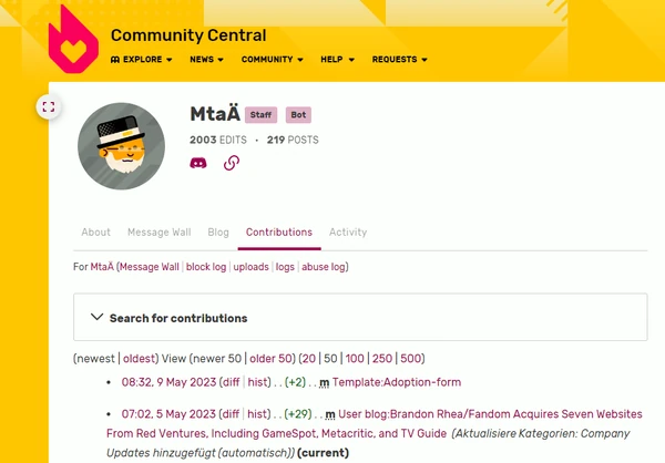 3. Strona na której jesteś chronologicznie listuje wszystkie twoje edycje – i ma cały zestaw opcji filtrowania wyników!