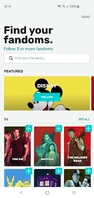 Fandom App Select Fandoms