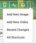 The Header Shortcuts tooltip