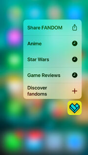 Long-tapp menu options FANDOM app