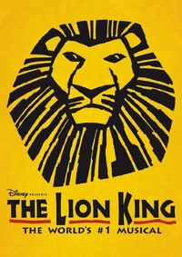w:c:disney:The Lion King (musical) (142 KB) The Lion King poster, which features a male lion outline and the show logo in black, all set on a yellow background.