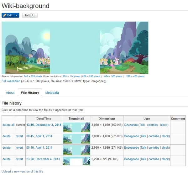 MLP Wiki background file history with sizes