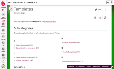 What templates do I really need on my wiki - template categories