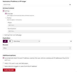 Beispiel für die Sperrung eines IP-Bereichs