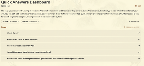 Avatar QA dashboard