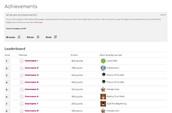 An achievement leaderboard.