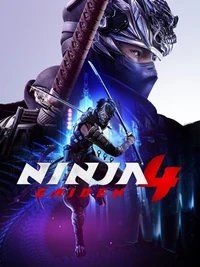 Key art for video game Ninja Gaiden 4, featuring characters Ryu Hayabusa and Hakumo