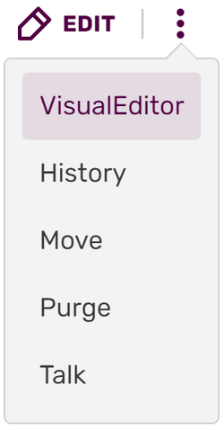 Accessing the VisualEditor, when the 2017 source editor is the default.