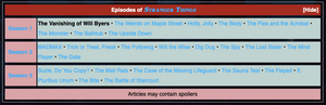 Screenshot of Stranger Things Episodes navbox