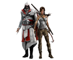 Ezio of the Assassin's Creed series and Lara Croft of the Tomb Raider series