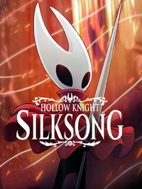 Key art for video game Hollow Knight: Silksong, featuring protagonist Hornet