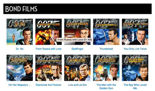 James Bond Image Navigation