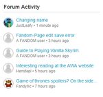 Forum's "Forum Activity" module.