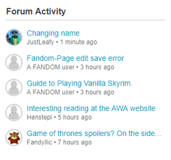 Forum's "Forum Activity" module.