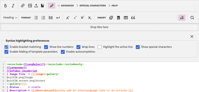 An screenshot of the syntax highlighing preferences inside the source editor.