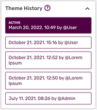 Theme designer - history