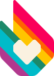 Rainbow version of Fandom's flaming heart logo