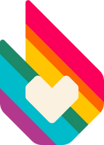Rainbow version of Fandom's flaming heart logo