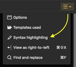 In the visual editor - source mode, also called 2017 source editor, the option is in the top right dropdown menu.