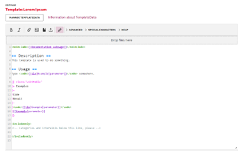 作業中のプリロード・テンプレート