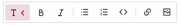 A screenshot of the Discussions toolbar, showing options to format text (bold, italics, list format, numbered format, preformatted text, link, and image).