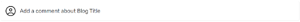 Adicionar um comentário em um post de blog