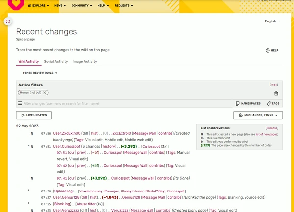 Contributions-feed-personal-7.png (194 KB) 3. Oto jest – lista zawierająca edycje wszystkich edytorów na wiki!