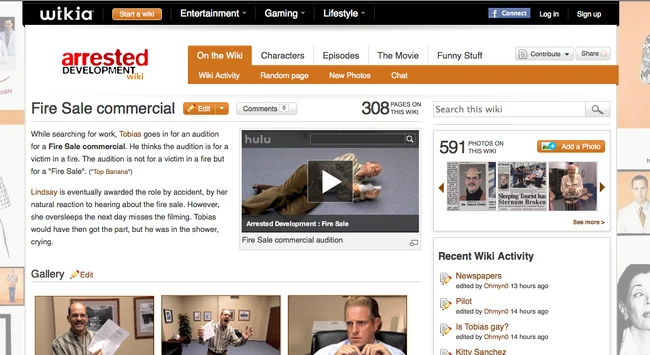 The Arrested Development team added loads of new photos and videos to the wiki. Huzzah!