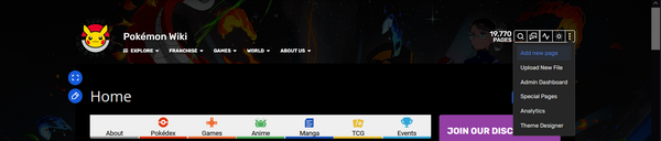 CreatePage quick access