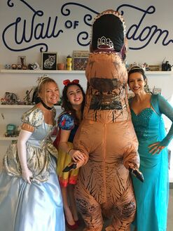 Team Rejected Princesses with a T-Rex