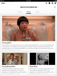 Sorting articles by Popular on the Arrested Development Wiki